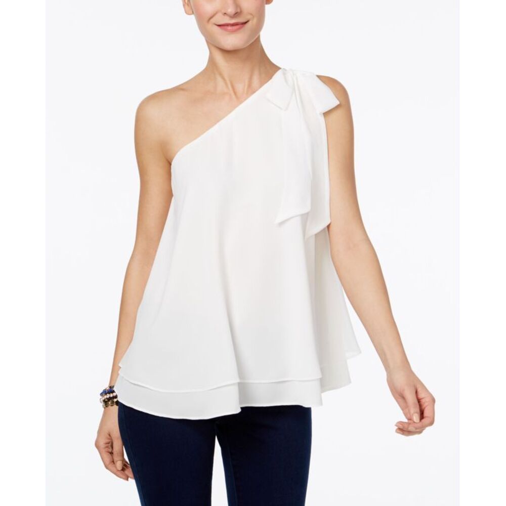 INC International Concepts Petite One Shoulder Bow Blouse